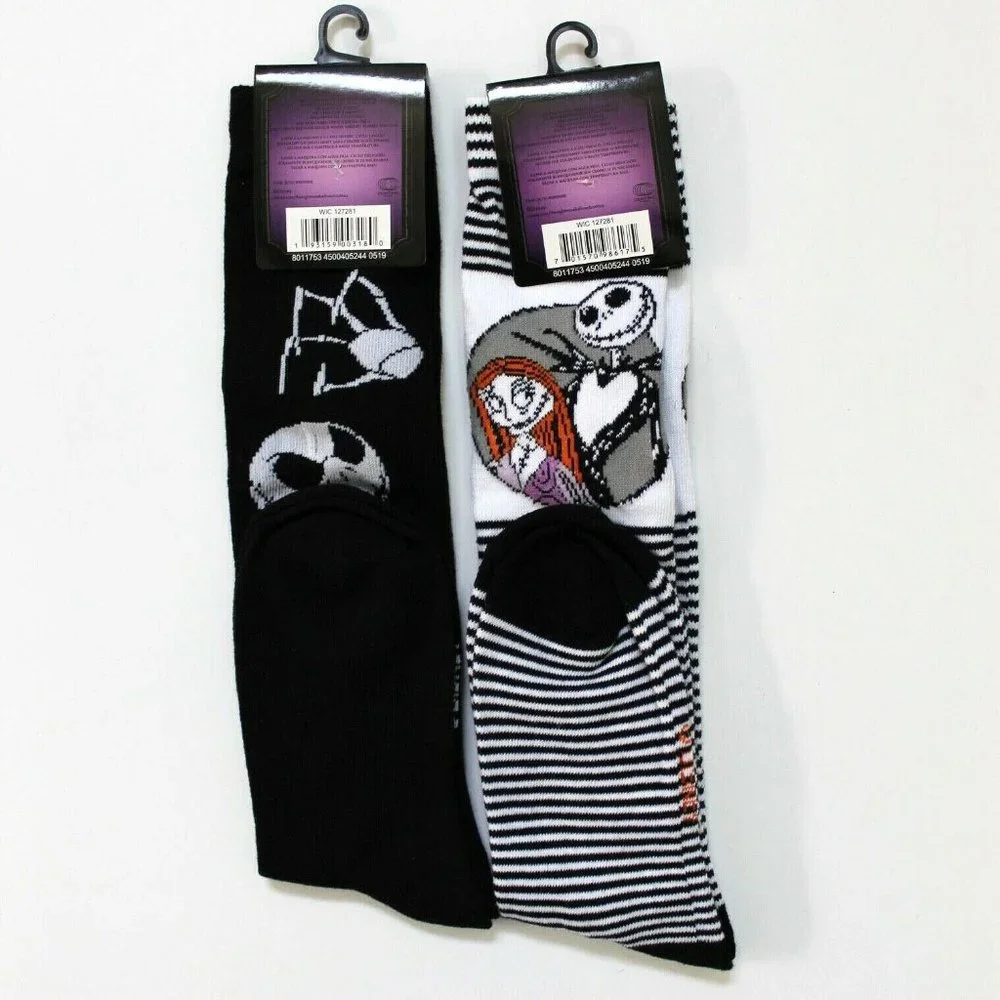 Disney The Nightmare Before Christmas Jack & Sally Socks 2 Pairs